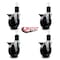 Service Caster 5'' Hard Rubber Swivel 1-3/4'' Expanding Stem Caster Set with Brake, 4PK SCC-EX20S514-HRS-PLB-134-4 - alternate 3